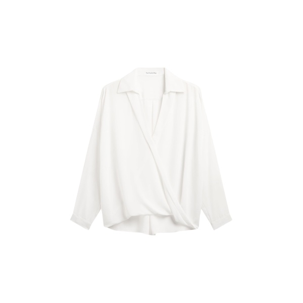 The Frankie Shop Roseau Blouse - White - Oversized Minimalist Tops in White - Shop at Luxury Shoes 