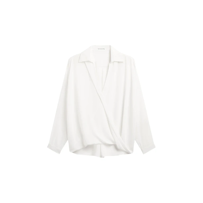 The Frankie Shop Roseau Blouse - White - Oversized Minimalist Tops in White - Shop at Luxury Shoes 