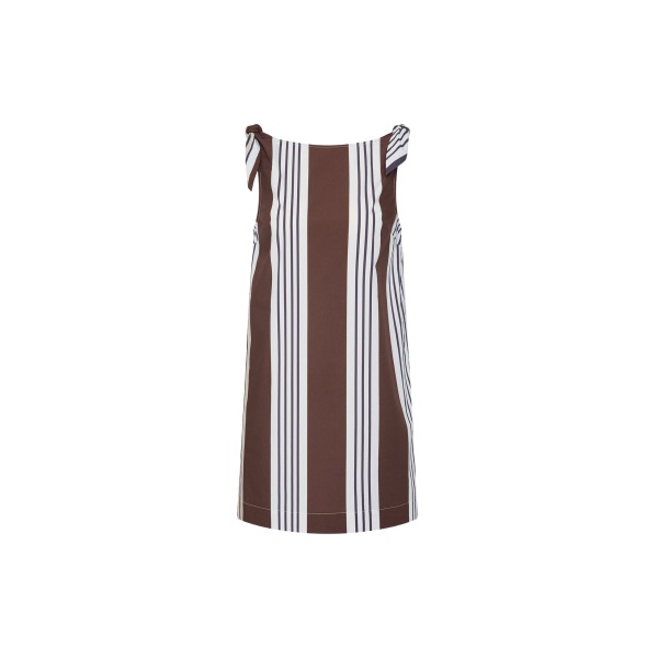 The Frankie Shop Rosie Mini Dress - Choc Stripe - Oversized Minimalist Dresses in Multicolour - Shop at Luxury Shoes 