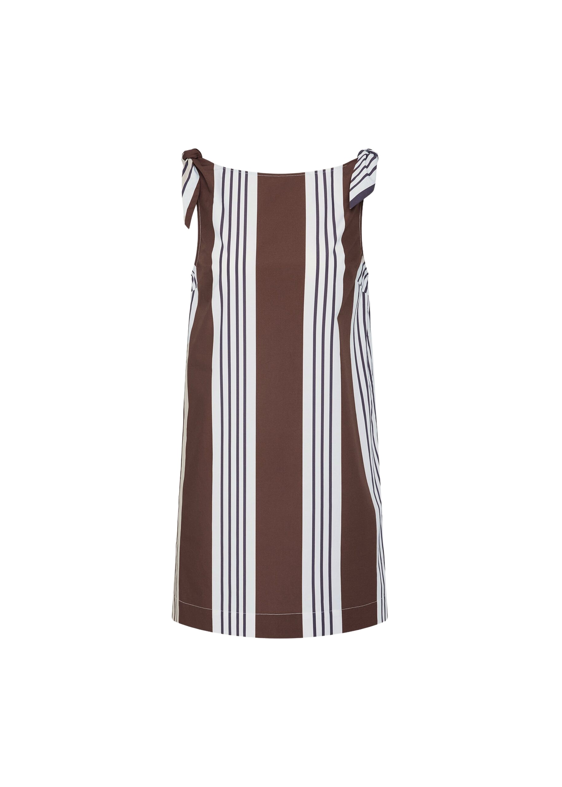 The Frankie Shop Rosie Mini Dress - Choc Stripe - Oversized Minimalist Dresses in Multicolour - Shop at Luxury Shoes 