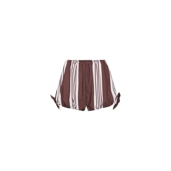 The Frankie Shop Rosie Shorts - Choc Stripe - Oversized Minimalist Shorts in Multicolour - Shop at Luxury Shoes 