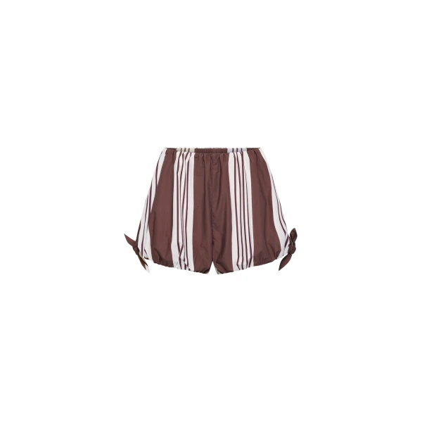 The Frankie Shop Rosie Shorts - Choc Stripe - Oversized Minimalist Shorts in Multicolour - Shop at Luxury Shoes 