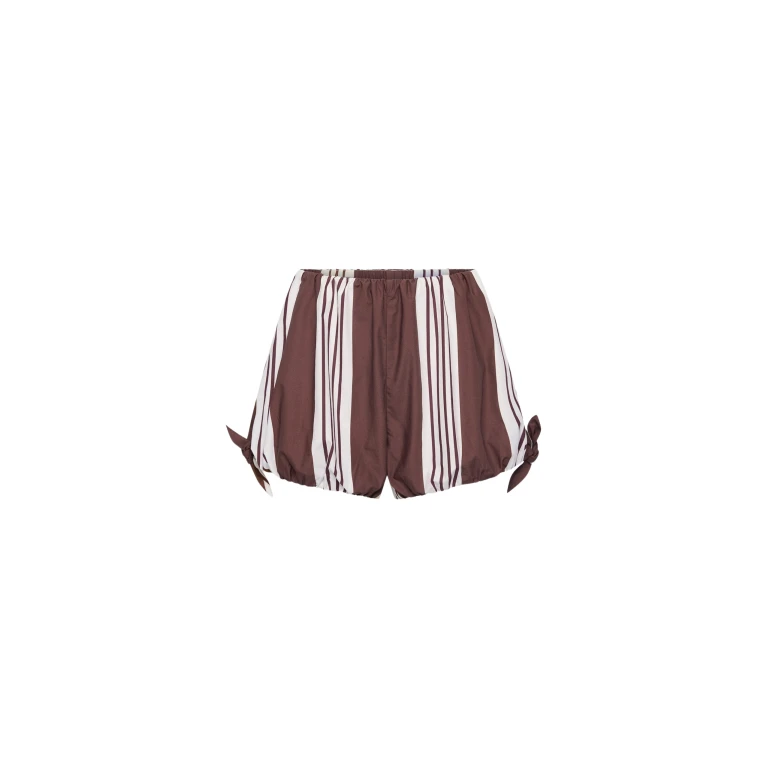 The Frankie Shop Rosie Shorts - Choc Stripe - Oversized Minimalist Shorts in Multicolour - Shop at Luxury Shoes 