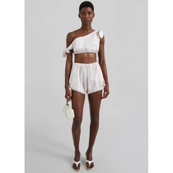 The Frankie Shop Rosie Shorts - Pink Stripe - Oversized Minimalist Shorts in Multicolour - Shop at Luxury Shoes 