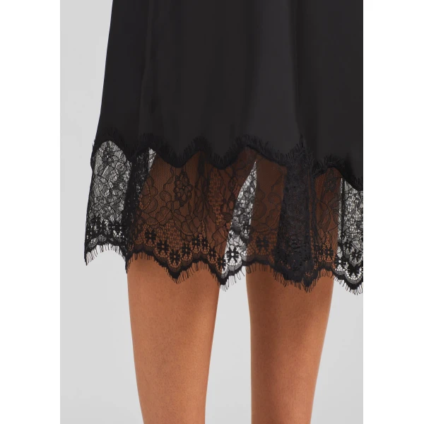 The Frankie Shop Rosyth Lace Midi Skirt - Black - Oversized Minimalist Skirts in Black - Shop at Luxury Shoes 