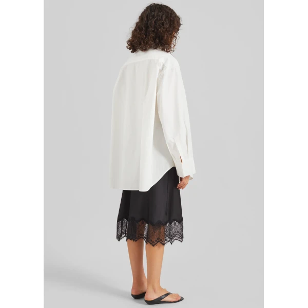 The Frankie Shop Rosyth Lace Midi Skirt - Black - Oversized Minimalist Skirts in Black - Shop at Luxury Shoes 