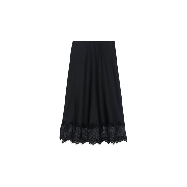 The Frankie Shop Rosyth Lace Midi Skirt - Black - Oversized Minimalist Skirts in Black - Shop at Luxury Shoes 
