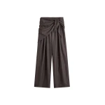 The Frankie Shop Rovigo Scarf Wrap Pants - Brown Stripe - Oversized Minimalist Pants in Multicolour - Shop at Luxury Shoes 