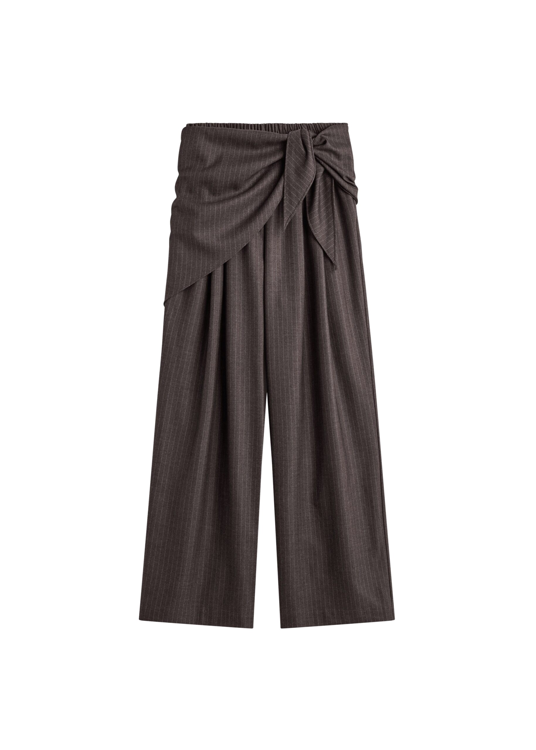 The Frankie Shop Rovigo Scarf Wrap Pants – Brown Stripe