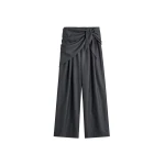 The Frankie Shop Rovigo Scarf Wrap Pants - Grey Stripe - Oversized Minimalist Pants in Multicolour - Shop at Luxury Shoes 