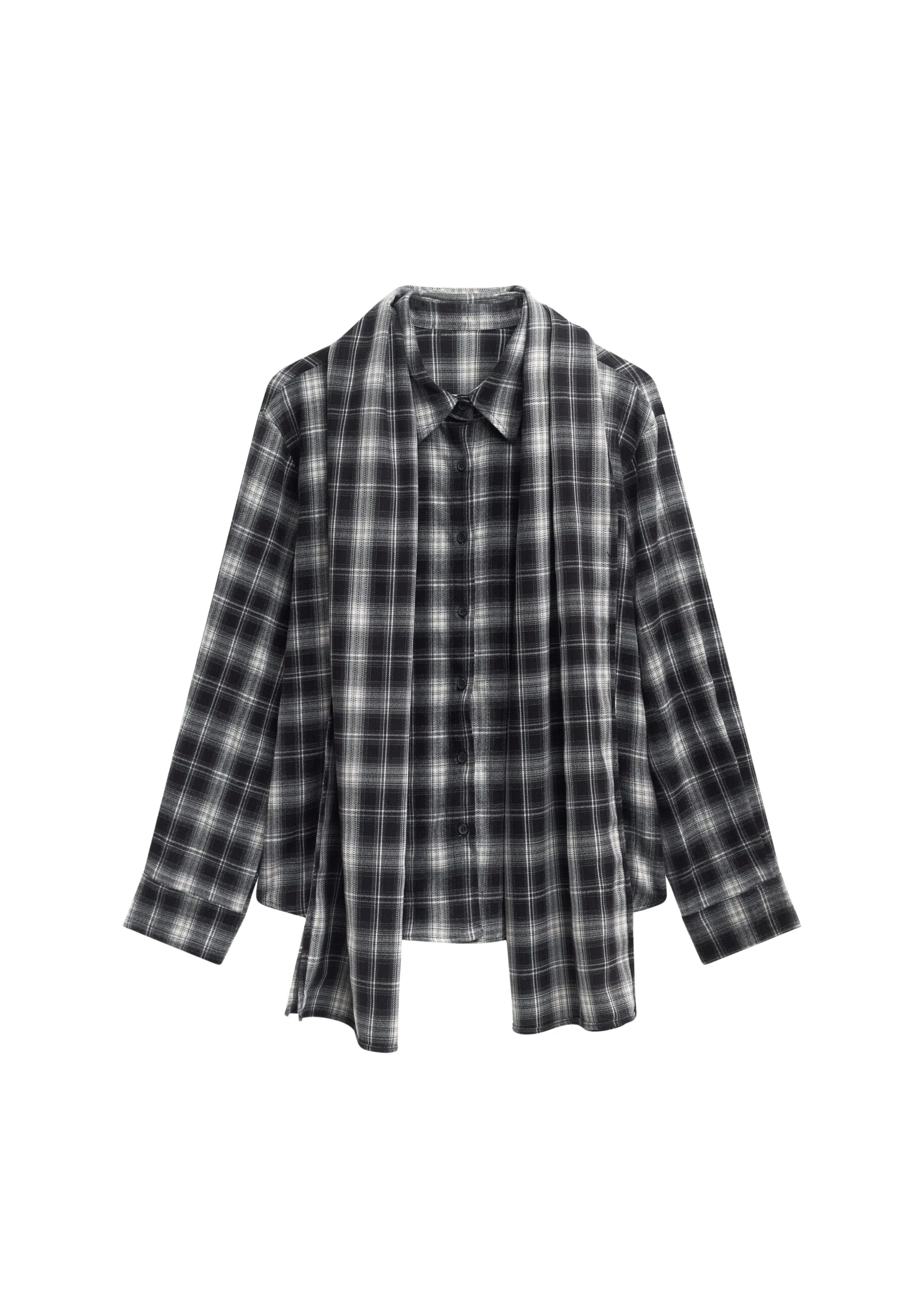 The-Frankie-Shop-Rue-Scarf-Shirt-Black-Plaid-coveti-scaled12678_nobg The Frankie Shop Rue Scarf Shirt - Black Plaid - Oversized Minimalist Tops in Multicolour - Shop at Luxury Shoes