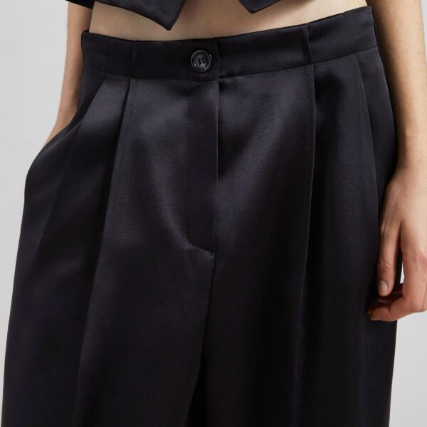The Frankie Shop Rui Satin Trousers – Black, view 4