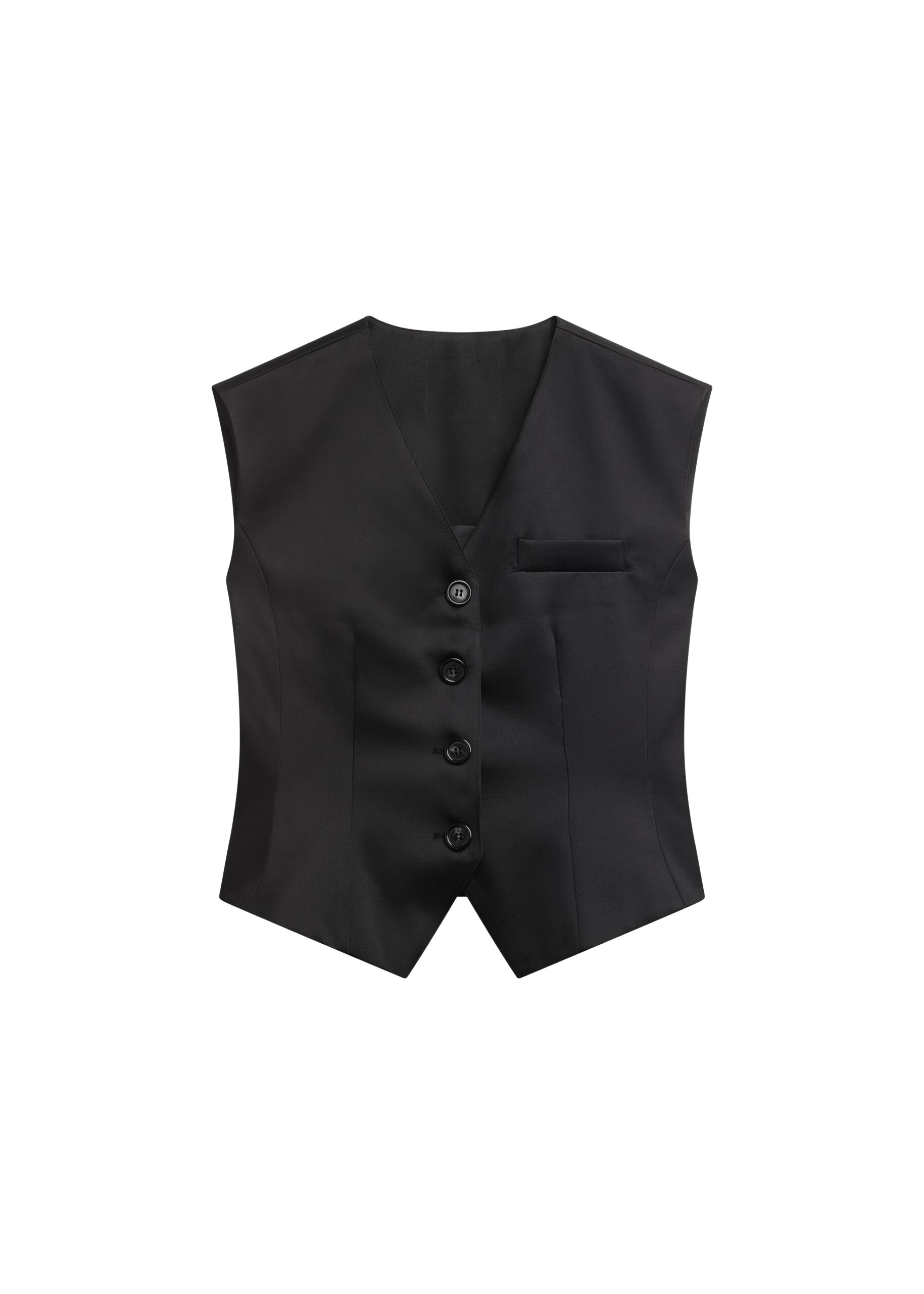 The Frankie Shop Rui Satin Vest – Black