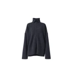 The Frankie Shop Saclay Oversized Zip-Up Cardigan - Charcoal - Oversized Minimalist Knitwear in Grey - Shop at Luxury Shoes 