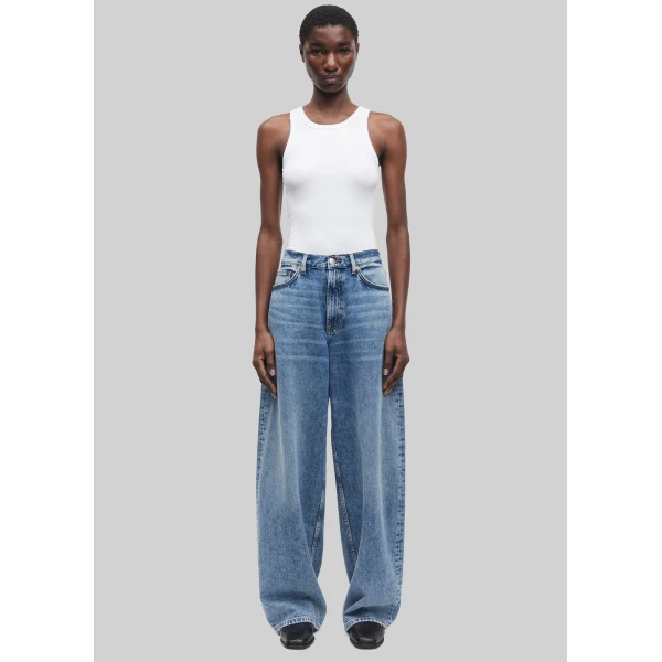 The Frankie Shop Saharper Jeans - Authentic - Oversized Minimalist Pants in Blue - Shop at Luxury Shoes 
