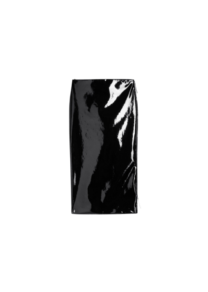 The Frankie Shop Samantha Patent Zip Skirt - Black - Oversized Minimalist Skirts in Black - Shop at Luxury Shoes 