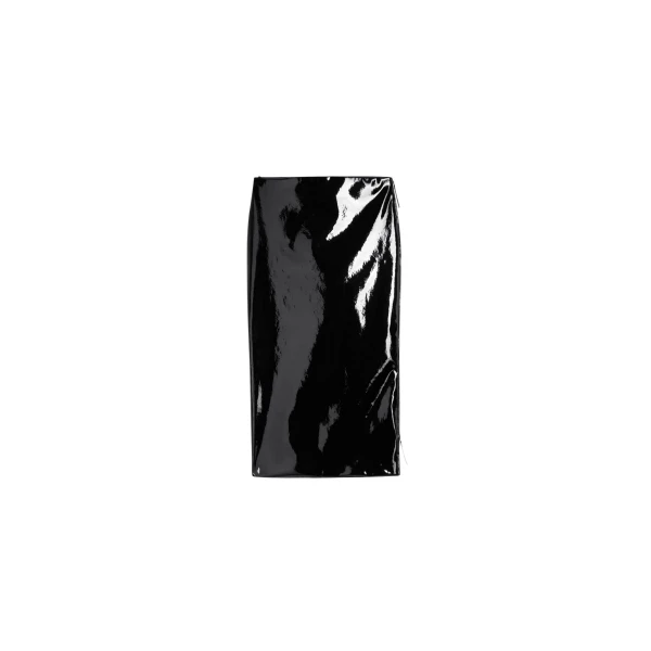 The Frankie Shop Samantha Patent Zip Skirt - Black - Oversized Minimalist Skirts in Black - Shop at Luxury Shoes 