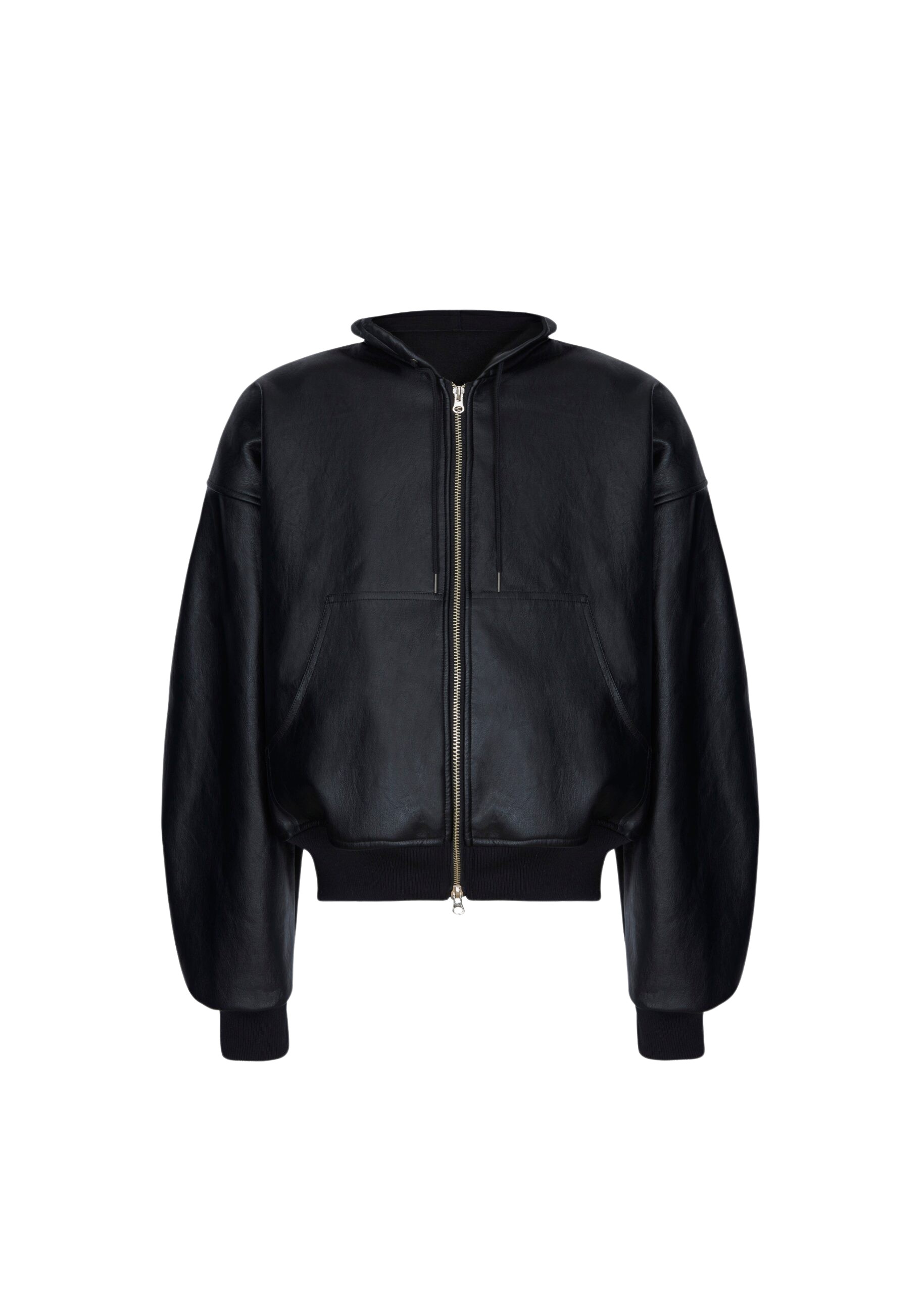 The Frankie Shop Santiago Faux Leather Jacket - Black - Oversized Minimalist Jackets in Black - Shop at Luxury Shoes 
