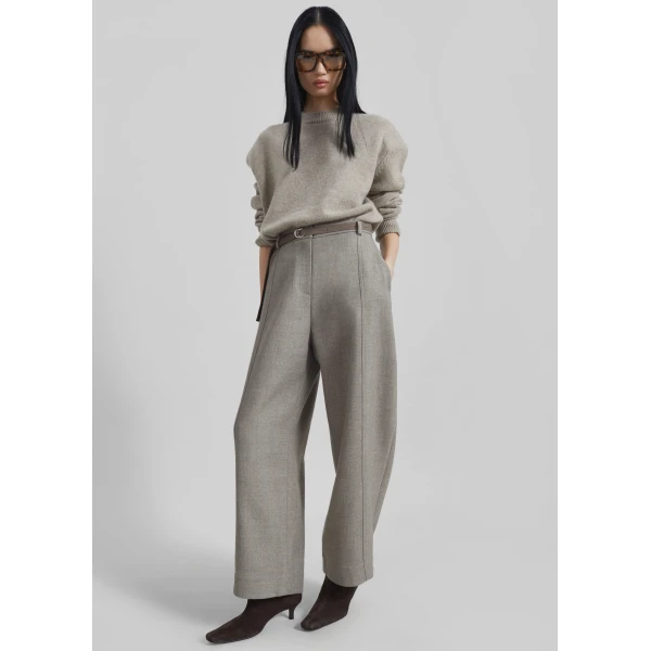 The Frankie Shop Sanve Tapered Leg Pants – Beige Melange, view 2