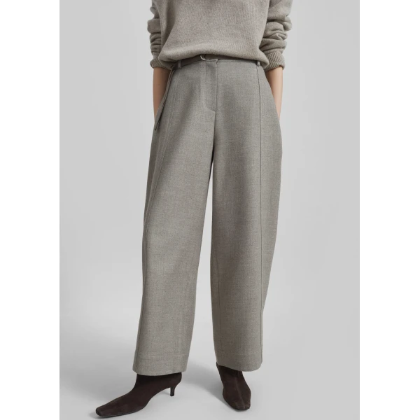 The Frankie Shop Sanve Tapered Leg Pants – Beige Melange, view 3