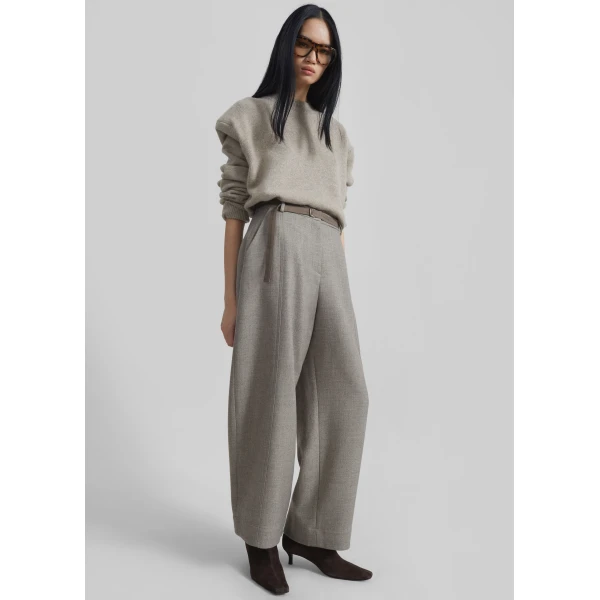 The Frankie Shop Sanve Tapered Leg Pants – Beige Melange, view 6