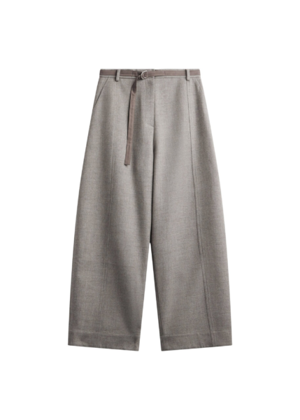 The Frankie Shop Sanve Tapered Leg Pants - Beige Melange - Oversized Minimalist Pants in Beige - Shop at Luxury Shoes 