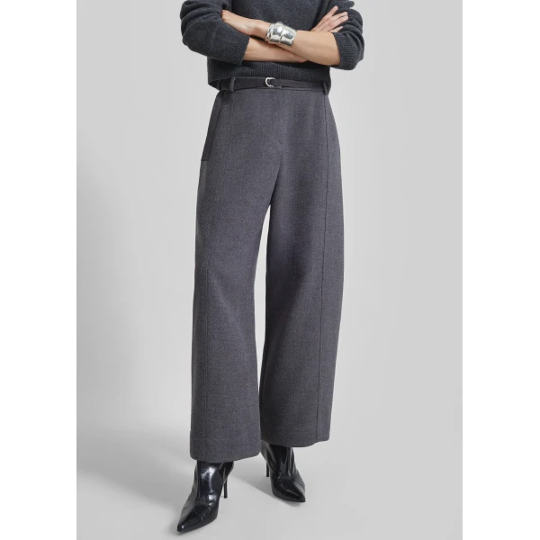 The Frankie Shop Sanve Tapered Leg Pants – Dark Grey Melange, view 6