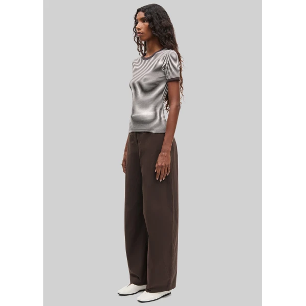 The Frankie Shop Saroko Trousers - Mulch - Oversized Minimalist Pants in Beige - Shop at Luxury Shoes 