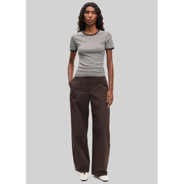 The Frankie Shop Saroko Trousers - Mulch - Oversized Minimalist Pants in Beige - Shop at Luxury Shoes 