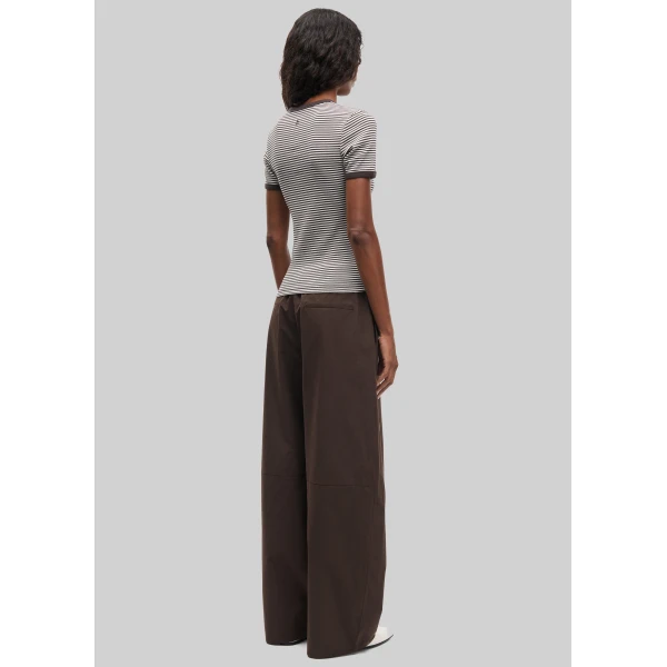 The Frankie Shop Saroko Trousers - Mulch - Oversized Minimalist Pants in Beige - Shop at Luxury Shoes 