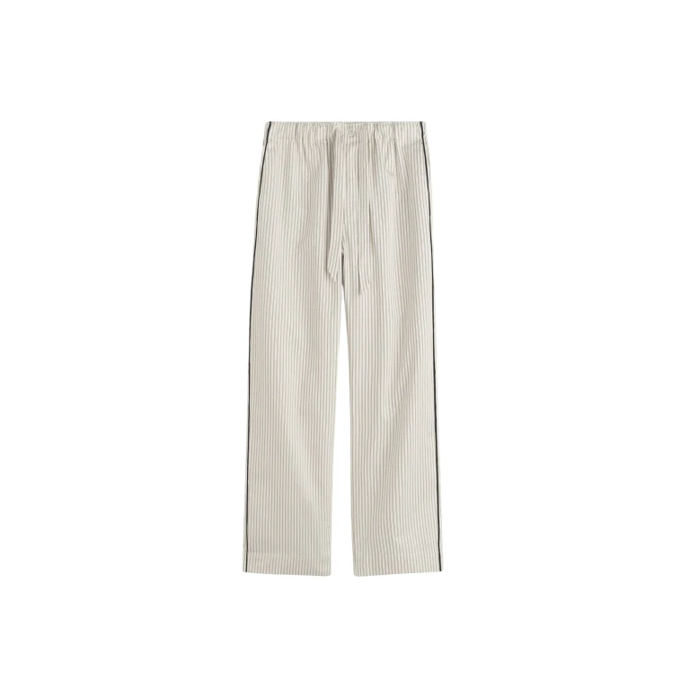 The Frankie Shop Sateen Pyjama Pants - Brown Pinstripe - Oversized Minimalist Loungewear in Multicolour - Shop at Luxury Shoes 