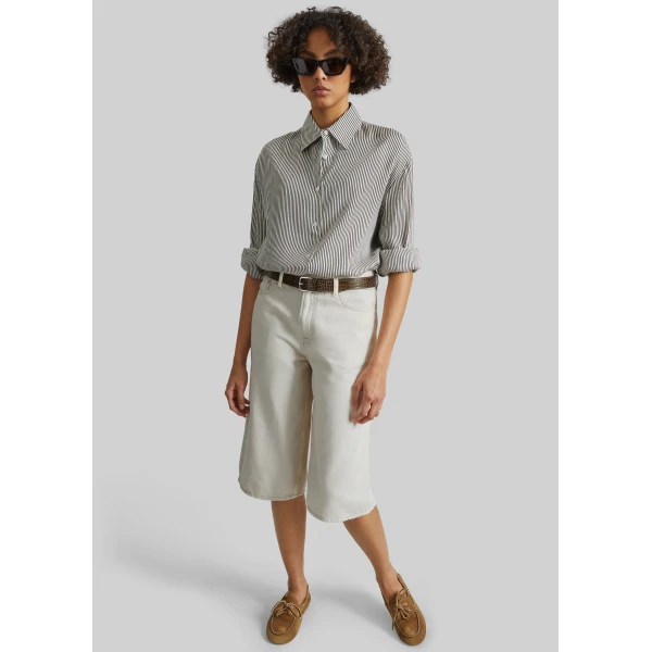 The Frankie Shop Satessa Jorts - Soft Natural - Oversized Minimalist Pants in Ivory - Shop at Luxury Shoes 