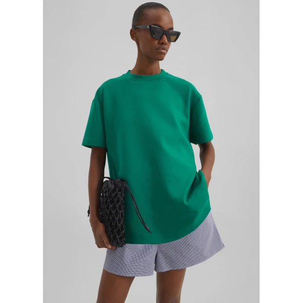 The Frankie Shop Scoob Boxy T-Shirt - Emerald - Oversized Minimalist Tops in Green - Shop at Luxury Shoes 