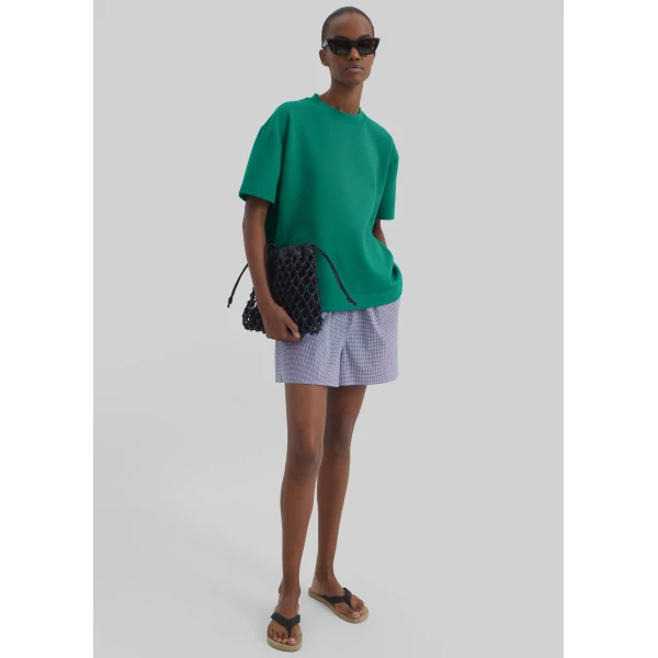 The Frankie Shop Scoob Boxy T-Shirt - Emerald - Oversized Minimalist Tops in Green - Shop at Luxury Shoes 