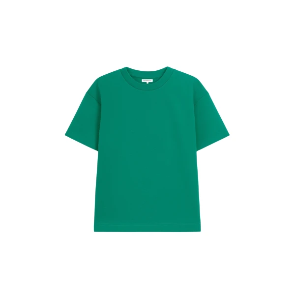 The Frankie Shop Scoob Boxy T-Shirt - Emerald - Oversized Minimalist Tops in Green - Shop at Luxury Shoes 