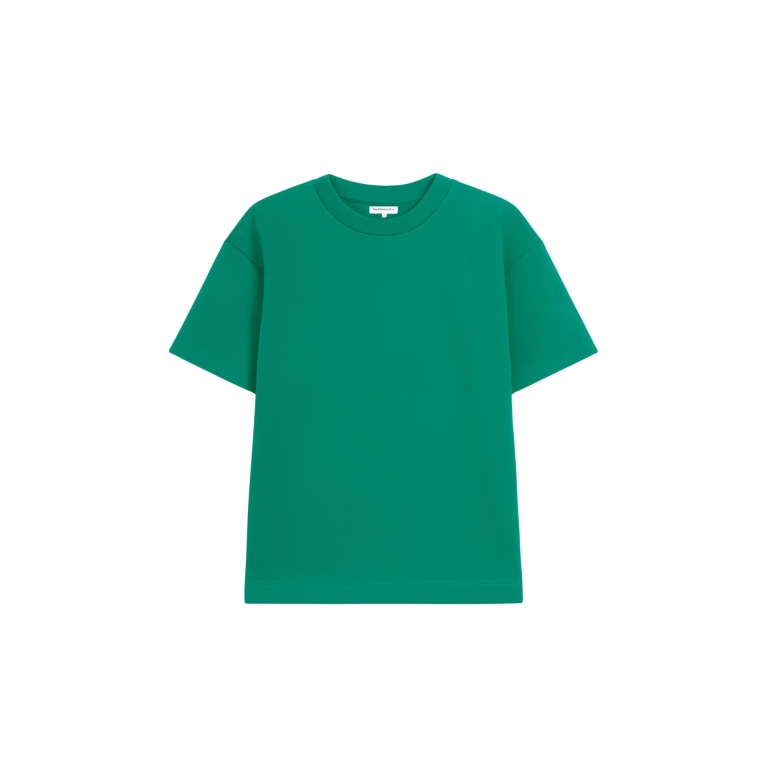 The Frankie Shop Scoob Boxy T-Shirt - Emerald - Oversized Minimalist Tops in Green - Shop at Luxury Shoes 