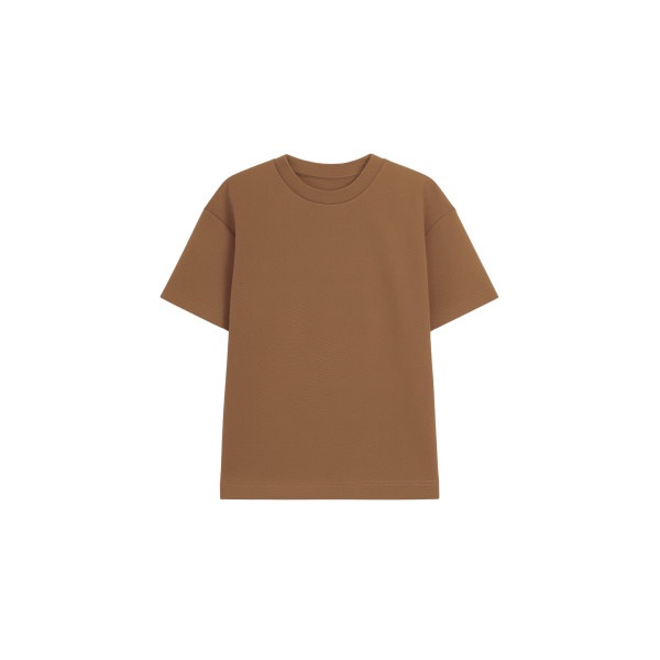 The Frankie Shop Scoob Boxy T-Shirt - Light Brown - Oversized Minimalist Tops in Beige - Shop at Luxury Shoes 