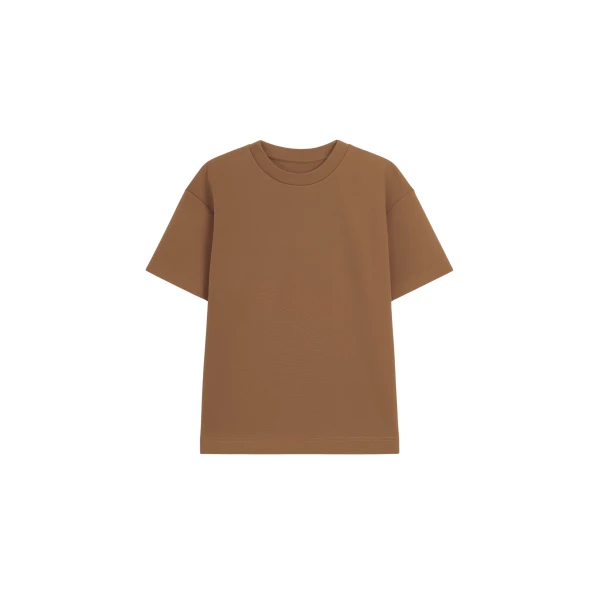 The Frankie Shop Scoob Boxy T-Shirt - Light Brown - Oversized Minimalist Tops in Beige - Shop at Luxury Shoes 