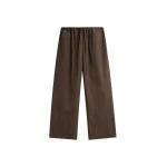 The Frankie Shop Seia Cotton Drawstring Pants - Burgundy Stripe - Oversized Minimalist Pants in Multicolour - Shop at Luxury Shoes 
