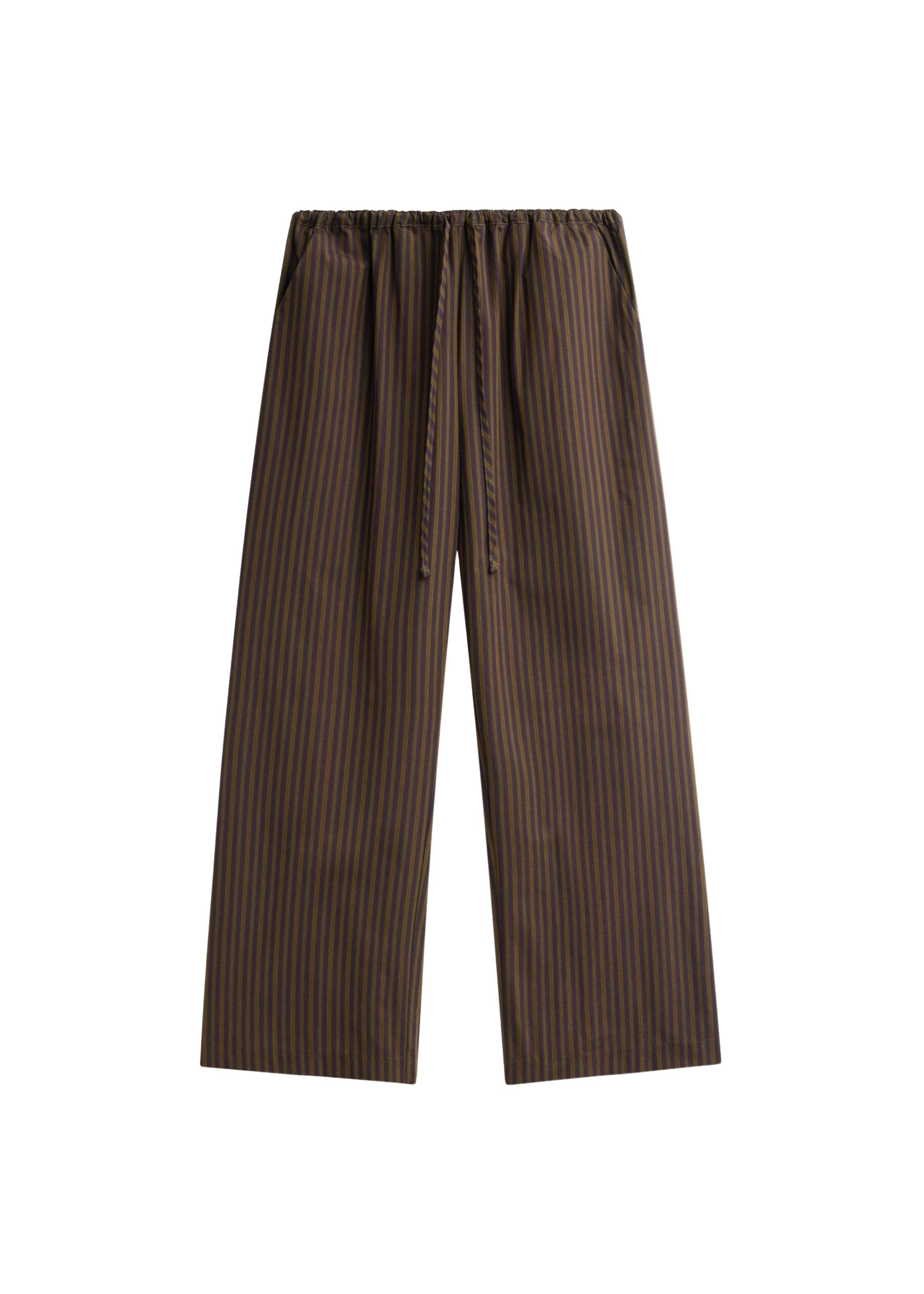 The Frankie Shop Seia Cotton Drawstring Pants – Burgundy Stripe