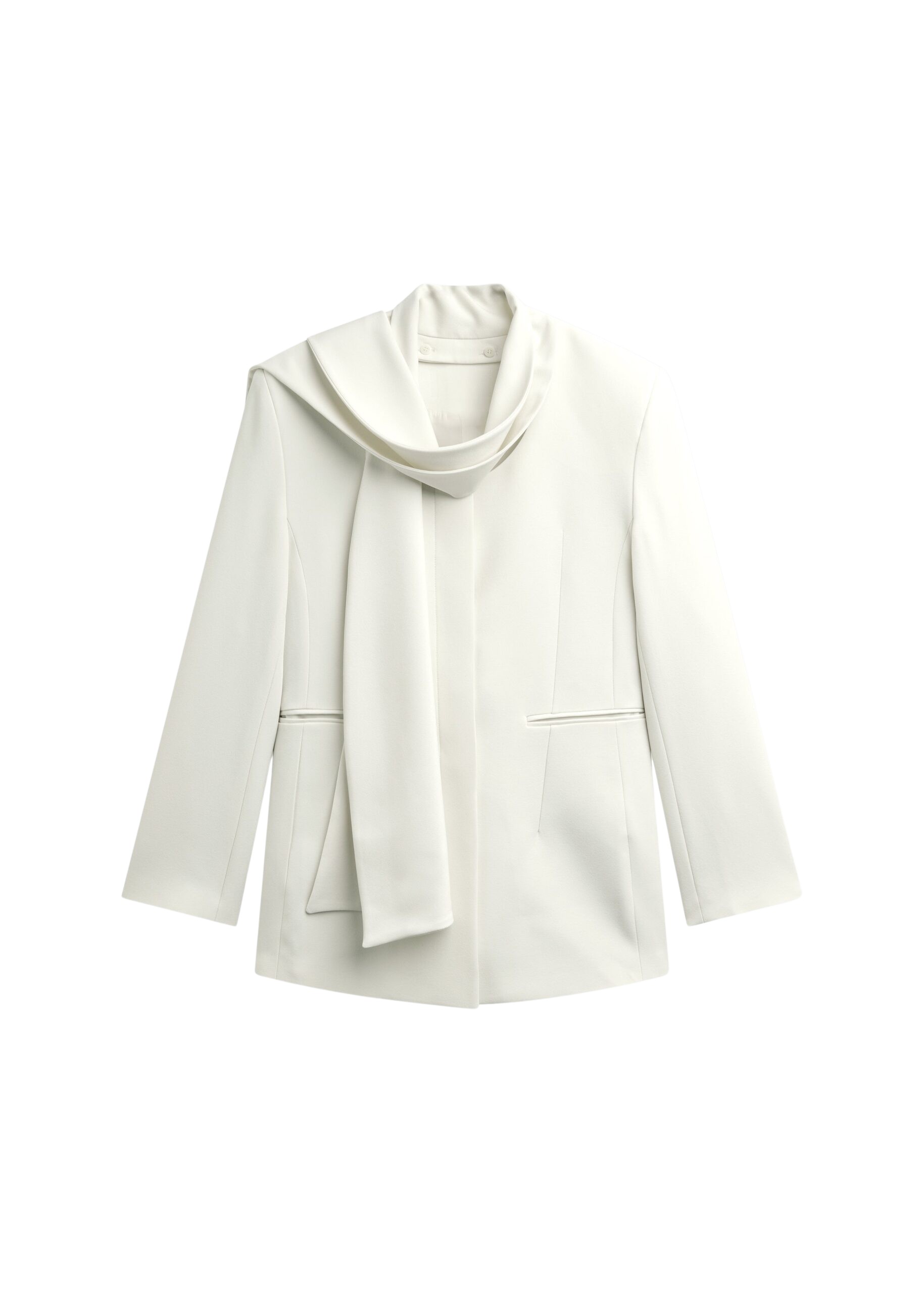 The Frankie Shop Seika Scarf Blazer – Ivory