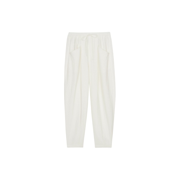 The Frankie Shop Senart Barrel Leg Pants - Ivory - Oversized Minimalist Pants in Ivory - Shop at Luxury Shoes 