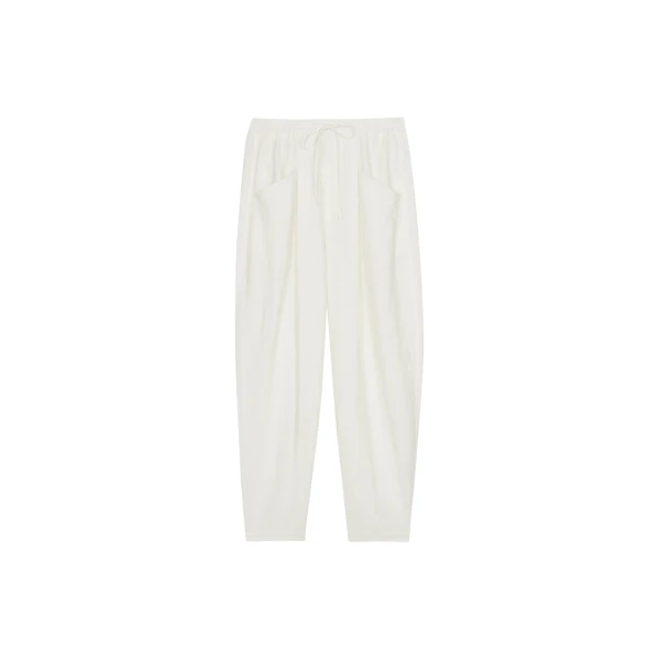 The Frankie Shop Senart Barrel Leg Pants - Ivory - Oversized Minimalist Pants in Ivory - Shop at Luxury Shoes 