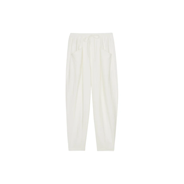 The Frankie Shop Senart Barrel Leg Pants - Ivory - Oversized Minimalist Pants in Ivory - Shop at Luxury Shoes 