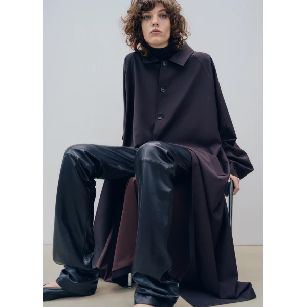 The Frankie Shop Shay Trench Coat - Brown - Oversized Minimalist Coats in Beige - Shop at Luxury Shoes 