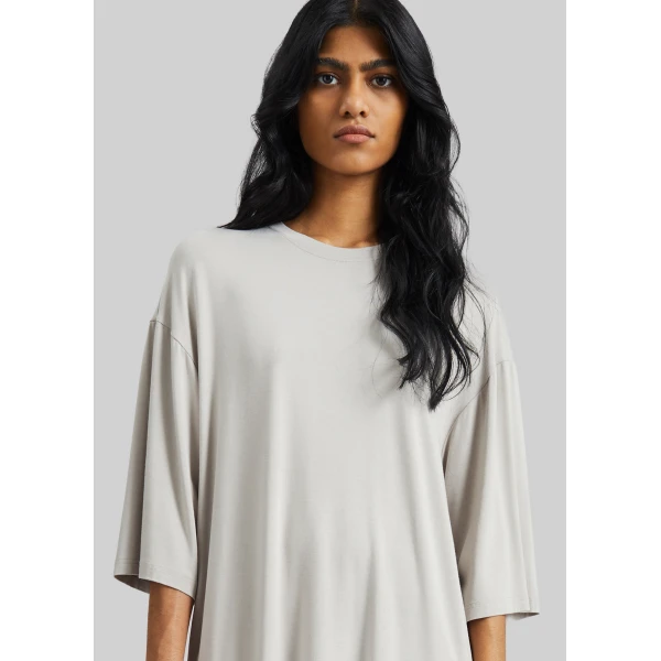 The Frankie Shop Sian Oversized T-Shirt Dress - Slate Grey - Oversized Minimalist Dresses in Grey - Shop at Luxury Shoes 