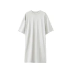 The Frankie Shop Sian Oversized T-Shirt Dress - Slate Grey - Oversized Minimalist Dresses in Grey - Shop at Luxury Shoes 