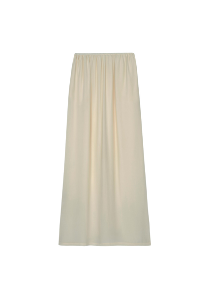 The Frankie Shop Sibena Silk Maxi Skirt - Cement - Oversized Minimalist Skirts in Grey - Shop at Luxury Shoes 