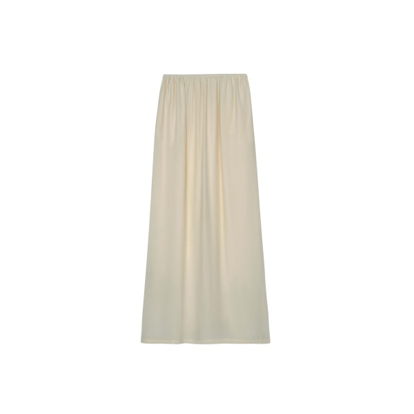 The Frankie Shop Sibena Silk Maxi Skirt - Cement - Oversized Minimalist Skirts in Grey - Shop at Luxury Shoes 