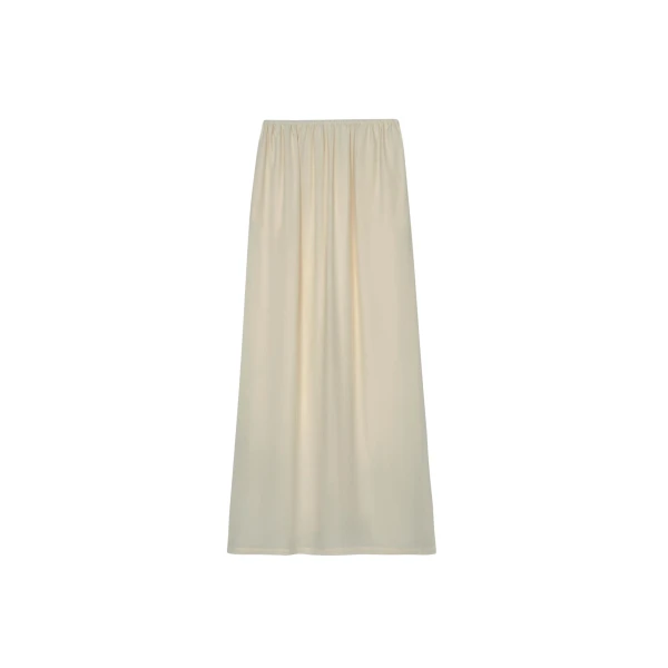 The Frankie Shop Sibena Silk Maxi Skirt - Cement - Oversized Minimalist Skirts in Grey - Shop at Luxury Shoes 